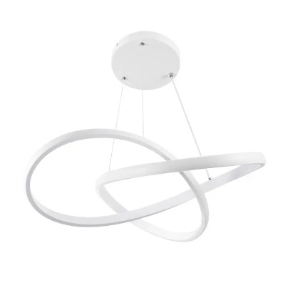 GloboStar® DEXTER 61050 Κρεμαστό Φωτιστικό Οροφής Design LED CCT 72W 8064lm 300° AC 220-240V - Εναλλαγή Φωτισμού μέσω Τηλεχειριστηρίου All In One Ψυχρό 6000k+Φυσικό 4500k+Θερμό 2700k Dimmable Φ56cm - Λευκό - 3 Years Warranty