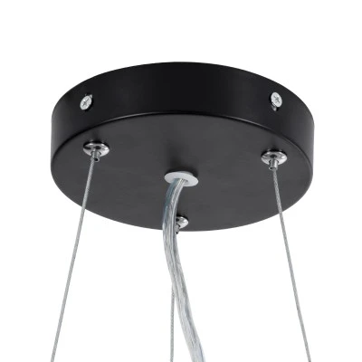 Κρεμαστή Πλαφονιέρα Οροφής LED CCT 60W 6900lm 120° AC 220-240V - Εναλλαγή Φωτισμού μέσω Τηλεχειριστηρίου All In One  Dimmable Φ43cm - Μαύρο