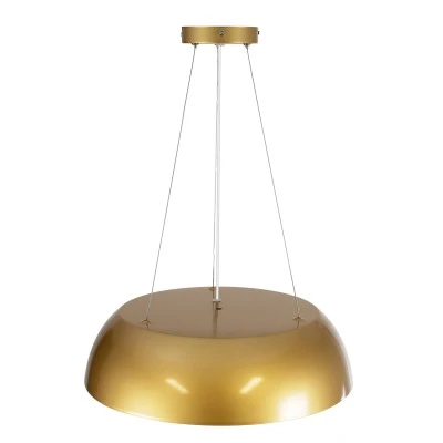 Κρεμαστή Πλαφονιέρα Οροφής LED 60W 6900lm 120° AC 220-240V - CCT Εναλλαγή Φωτισμού μέσω Τηλεχειριστηρίου All In One - Dimmable Φ43cm - Χρυσό