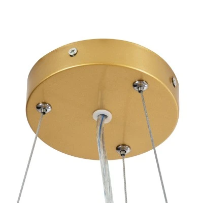 Κρεμαστή Πλαφονιέρα Οροφής LED 60W 6900lm 120° AC 220-240V - CCT Εναλλαγή Φωτισμού μέσω Τηλεχειριστηρίου All In One - Dimmable Φ43cm - Χρυσό