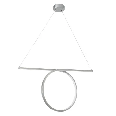 GloboStar® ROME 61296 Κρεμαστό Φωτιστικό Οροφής Linear Design LED CCT 24W 2640lm 200° AC 220-240V - Εναλλαγή Φωτισμού μέσω Διακόπτη On/Off All In One Ψυχρό 6000k+Φυσικό 4500k+Θερμό 2700k Μ65.5 x Π4 x Υ33cm - Ασημί Βούρτσας - 3 Years Warranty