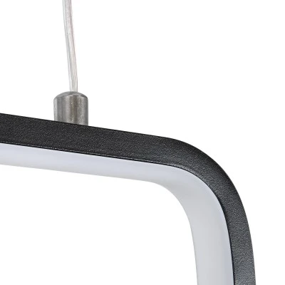 GloboStar® NEROBA 61302 Κρεμαστό Φωτιστικό Οροφής Linear Design LED CCT 18W 1980lm 360° AC 220-240V - Εναλλαγή Φωτισμού μέσω Διακόπτη On/Off All In One Ψυχρό 6000k+Φυσικό 4500k+Θερμό 2700k Μ29 x Π2 x Υ36cm - Μαύρο - 3 Years Warranty