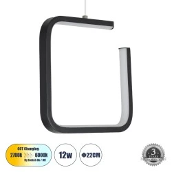 Κρεμαστό φωτιστικό CEROBA τετράγωνο μαύρο Linear Design LED CCT 12W 1320lm με γωνία φωτός 360° και εναλλαγή φωτισμού μέσω διακόπτη On/Off All In One AC 220-240V Κρεμαστό φωτιστικό CEROBA τετράγωνο μαύρο Linear Design LED CCT 12W 1320lm με γωνία φωτός 360° και εναλλαγή φωτισμού μέσω διακόπτη On/Off All In One AC 220-240V
