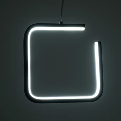 Κρεμαστό φωτιστικό CEROBA τετράγωνο μαύρο Linear Design LED CCT 12W 1320lm με γωνία φωτός 360° και εναλλαγή φωτισμού μέσω διακόπτη On/Off All In One AC 220-240V