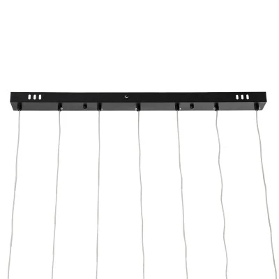 GloboStar® TEARS 61311 Κρεμαστό Φωτιστικό Οροφής Design LED CCT 21W 2310lm 180° AC 220-240V - Εναλλαγή Φωτισμού μέσω Τηλεχειριστηρίου All In One Ψυχρό 6000k+Φυσικό 4500k+Θερμό 2700k Dimmable Μ70 x Π3.2 x Υ60cm - Μαύρο - 3 Years Warranty