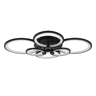 Φωτιστικό Οροφής Design LED ROYAL-R CCT 135W 16200lm 360° AC 220-240V - Εναλλαγή Φωτισμού μέσω Τηλεχειριστηρίου All In One - Μαύρο GloboStar® ROYAL-R 61323 Φωτιστικό Οροφής Design LED CCT 135W 16200lm 360° AC 220-240V - Εναλλαγή Φωτισμού μέσω Τηλεχειριστηρίου All In One Ψυχρό 6000k+Φυσικό 4500k+Θερμό 2700k Dimmable Μ80.5 x Π59 x Υ12cm - Μαύρο - 3 Years Warranty