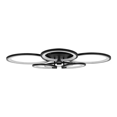 Φωτιστικό Οροφής Design LED ROYAL-R CCT 135W 16200lm 360° AC 220-240V - Εναλλαγή Φωτισμού μέσω Τηλεχειριστηρίου All In One - Μαύρο GloboStar® ROYAL-R 61323 Φωτιστικό Οροφής Design LED CCT 135W 16200lm 360° AC 220-240V - Εναλλαγή Φωτισμού μέσω Τηλεχειριστηρίου All In One Ψυχρό 6000k+Φυσικό 4500k+Θερμό 2700k Dimmable Μ80.5 x Π59 x Υ12cm - Μαύρο - 3 Years Warranty
