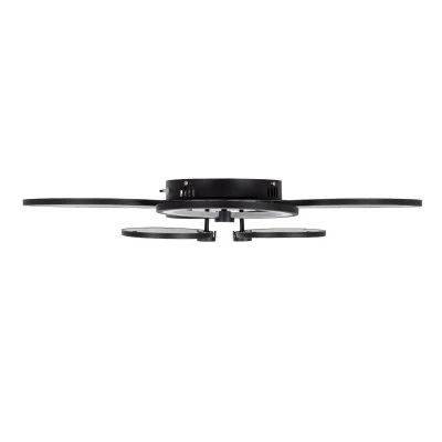 Φωτιστικό Οροφής Design LED ROYAL-R CCT 135W 16200lm 360° AC 220-240V - Εναλλαγή Φωτισμού μέσω Τηλεχειριστηρίου All In One - Μαύρο GloboStar® ROYAL-R 61323 Φωτιστικό Οροφής Design LED CCT 135W 16200lm 360° AC 220-240V - Εναλλαγή Φωτισμού μέσω Τηλεχειριστηρίου All In One Ψυχρό 6000k+Φυσικό 4500k+Θερμό 2700k Dimmable Μ80.5 x Π59 x Υ12cm - Μαύρο - 3 Years Warranty