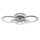 GloboStar® ROYAL-R 61324 Φωτιστικό Οροφής Design LED CCT 135W 16200lm 360° AC 220-240V - Εναλλαγή Φωτισμού μέσω Τηλεχειριστηρίου All In One Ψυχρό 6000k+Φυσικό 4500k+Θερμό 2700k Dimmable Μ80.5 x Π59 x Υ12cm - Νίκελ Χρώμιο - 3 Years Warranty