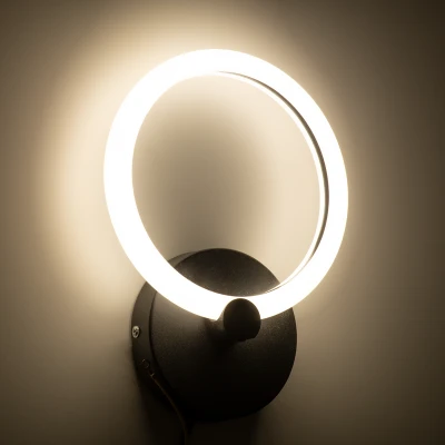 Μοντέρνο φωτιστικό τοίχου - απλίκα LED kelvo® MATILDA 8W 960lm AC 220-240V IP20 ρυθμιζόμενο λευκό CCT με On/Off 2700K/4500K/6000K μαύρο ματ 20x5x25.5cm
