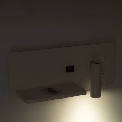 Μοντέρνα επιτοίχια απλίκα reading light kelvo® PALADIN με USB φορτιστή 3A & wireless φόρτιση LED 6W 720lm φυσικό λευκό 4500K λευκό ματ 30x11x12cm Μοντέρνα επιτοίχια απλίκα reading light kelvo® PALADIN με USB φορτιστή 3A & wireless φόρτιση LED 6W 720lm φυσικό λευκό 4500K λευκό ματ 30x11x12cm