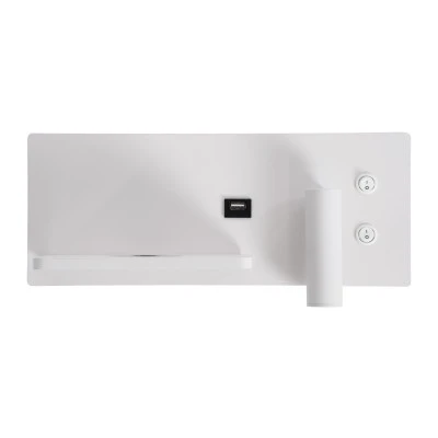 Μοντέρνα επιτοίχια απλίκα reading light kelvo® PALADIN με USB φορτιστή 3A & wireless φόρτιση LED 6W 720lm φυσικό λευκό 4500K λευκό ματ 30x11x12cm Μοντέρνα επιτοίχια απλίκα reading light kelvo® PALADIN με USB φορτιστή 3A & wireless φόρτιση LED 6W 720lm φυσικό λευκό 4500K λευκό ματ 30x11x12cm