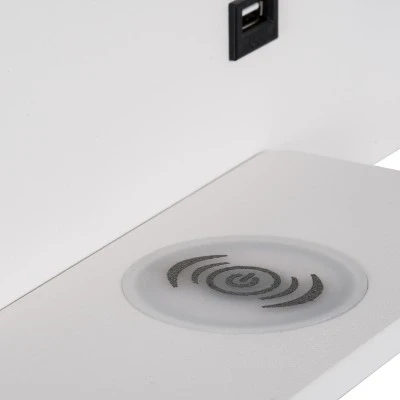 Μοντέρνα επιτοίχια απλίκα reading light kelvo® PALADIN με USB φορτιστή 3A & wireless φόρτιση LED 6W 720lm φυσικό λευκό 4500K λευκό ματ 30x11x12cm Μοντέρνα επιτοίχια απλίκα reading light kelvo® PALADIN με USB φορτιστή 3A & wireless φόρτιση LED 6W 720lm φυσικό λευκό 4500K λευκό ματ 30x11x12cm