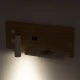 Μοντέρνα επιτοίχια απλίκα reading light GLOBOSTAR® PALADIN με φορτιστή USB 3A και wireless φόρτιση 20W LED 6W 720lm φυσικό λευκό 4500K μπεζ & λευκό 30x11x12cm