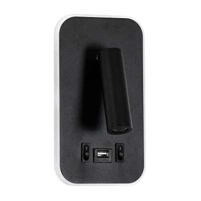 Επιτοίχια απλίκα LED kelvo® LADY-O με φορτιστή USB 10W 1000lm 36° & 360° AC 220-240V IP20 φυσικό λευκό 4500K μαύρο ματ 10.5x10x18.5cm GloboStar® LADY-O 61363 Μοντέρνο Φωτιστικό Τοίχου - Απλίκα Ξενοδοχείου Bed Side LED 10W 1000lm 36° & 360° AC 220-240V - Reading Light & Κρυφός Φωτισμός - Φορτιστής USB 3A - Μ10.5 x Π10 x Υ18.5cm - Φυσικό Λευκό 4500K - Μαύρο - 3 Χρόνια Εγγύηση