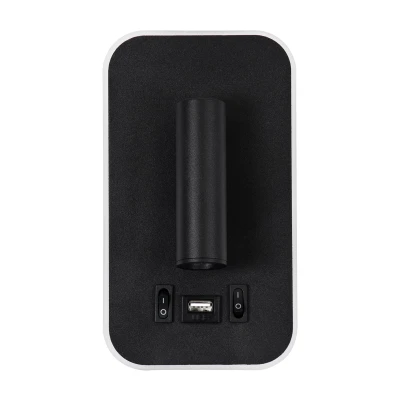 Επιτοίχια απλίκα LED kelvo® LADY-O με φορτιστή USB 10W 1000lm 36° & 360° AC 220-240V IP20 φυσικό λευκό 4500K μαύρο ματ 10.5x10x18.5cm GloboStar® LADY-O 61363 Μοντέρνο Φωτιστικό Τοίχου - Απλίκα Ξενοδοχείου Bed Side LED 10W 1000lm 36° & 360° AC 220-240V - Reading Light & Κρυφός Φωτισμός - Φορτιστής USB 3A - Μ10.5 x Π10 x Υ18.5cm - Φυσικό Λευκό 4500K - Μαύρο - 3 Χρόνια Εγγύηση