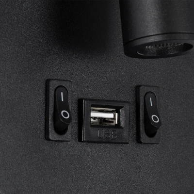 Επιτοίχια απλίκα LED kelvo® LADY-O με φορτιστή USB 10W 1000lm 36° & 360° AC 220-240V IP20 φυσικό λευκό 4500K μαύρο ματ 10.5x10x18.5cm GloboStar® LADY-O 61363 Μοντέρνο Φωτιστικό Τοίχου - Απλίκα Ξενοδοχείου Bed Side LED 10W 1000lm 36° & 360° AC 220-240V - Reading Light & Κρυφός Φωτισμός - Φορτιστής USB 3A - Μ10.5 x Π10 x Υ18.5cm - Φυσικό Λευκό 4500K - Μαύρο - 3 Χρόνια Εγγύηση