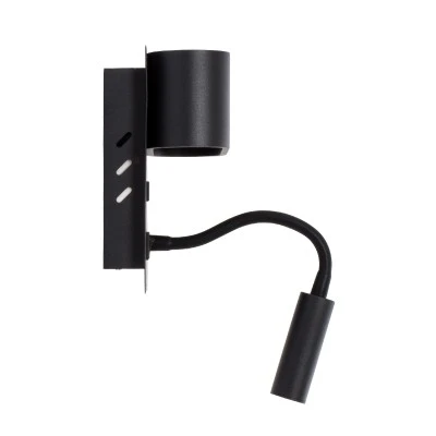 Μοντέρνα επιτοίχια απλίκα ανάγνωσης με USB φορτιστή kelvo® IBIS LED 10W 1100lm 4500K μαύρο ματ 10x6.1x18cm