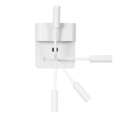 Μοντέρνο επιτοίχιο φωτιστικό IBIS με USB φορτιστή LED 10W 1100lm φυσικό λευκό 4500K λευκό ματ 10x6.1x18cm