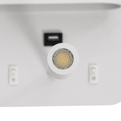 Μοντέρνο επιτοίχιο φωτιστικό IBIS με USB φορτιστή LED 10W 1100lm φυσικό λευκό 4500K λευκό ματ 10x6.1x18cm