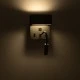Μοντέρνα επιτοίχια απλίκα GLOBOSTAR® IBIS reading light LED 10W 1100lm 36° & 360° με φορτιστή USB φυσικό λευκό 4500K γκρι ανθρακί ματ 10x6.1x18cm