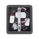 Μοντέρνα επιτοίχια απλίκα GLOBOSTAR® IBIS reading light LED 10W 1100lm 36° & 360° με φορτιστή USB φυσικό λευκό 4500K γκρι ανθρακί ματ 10x6.1x18cm