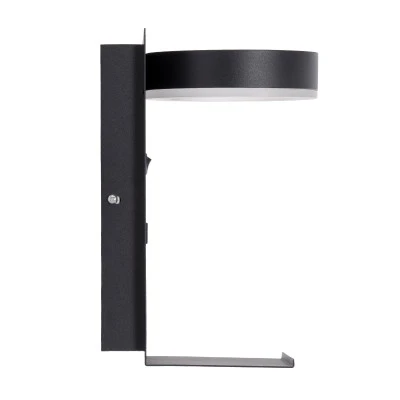 Επιτοίχια απλίκα ανάγνωσης με USB φορτιστή kelvo® CROWN LED 5W 550lm 4500K μαύρο ματ 15x15x23cm