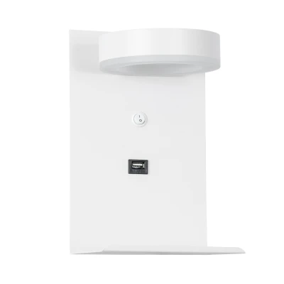 Μοντέρνα επιτοίχια απλίκα reading light kelvo® CROWN με ενσωματωμένο LED 5W 550lm 120° AC 220-240V IP20 φυσικό λευκό 4500K με φορτιστή USB λευκό ματ 15x15x23cm Μοντέρνα επιτοίχια απλίκα reading light kelvo® CROWN με ενσωματωμένο LED 5W 550lm 120° AC 220-240V IP20 φυσικό λευκό 4500K με φορτιστή USB λευκό ματ 15x15x23cm