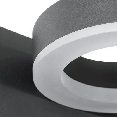 Επιτοίχιο φωτιστικό LED kelvo® CROWN με φορτιστή USB 5W 550lm φυσικό λευκό 4500K γκρι ανθρακί ματ 15x15x23cm