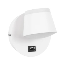 Μοντέρνα επιτοίχια απλίκα ανάγνωσης LED kelvo® REGENCY με φορτιστή USB 8W 920lm φυσικό λευκό 4500K λευκό ματ 12x12x13cm