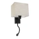Μοντέρνο επιτοίχιο φωτιστικό kelvo® ROULETTE-S reading light με φορτιστή USB 3A και ντουί E27 LED 3W 360lm φυσικό λευκό 4500K μαύρο & μπεζ 17x20x37cm σετ 2 τεμαχίων