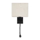 Μοντέρνο επιτοίχιο φωτιστικό kelvo® ROULETTE-S reading light με φορτιστή USB 3A και ντουί E27 LED 3W 360lm φυσικό λευκό 4500K μαύρο & μπεζ 17x20x37cm σετ 2 τεμαχίων