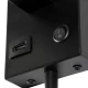 Μοντέρνο επιτοίχιο φωτιστικό kelvo® ROULETTE-S reading light με φορτιστή USB 3A και ντουί E27 LED 3W 360lm φυσικό λευκό 4500K μαύρο & μπεζ 17x20x37cm σετ 2 τεμαχίων