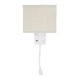 Μοντέρνο φωτιστικό τοίχου kelvo® ROULETTE-S απλίκα reading light με φορτιστή USB 3A και ντουί E27 LED 3W 360lm φυσικό λευκό 4500K λευκό & μπεζ 17x20x37cm σετ 2 τεμαχίων