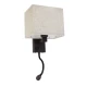 GloboStar® ROULETTE-S 61384 Μοντέρνο Φωτιστικό Τοίχου - Απλίκα Ξενοδοχείου Bed Side LED 3W 360lm & 1 x E27 36° & 360° AC 220-240V - Reading Up/Down Light - Φορτιστής USB 3A - Μ17 x Π20 x Υ37cm - Φυσικό Λευκό 4500K - Καφέ με Μπεζ Καπέλο - Σετ 2 Τεμ