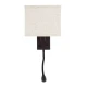 GloboStar® ROULETTE-S 61384 Μοντέρνο Φωτιστικό Τοίχου - Απλίκα Ξενοδοχείου Bed Side LED 3W 360lm & 1 x E27 36° & 360° AC 220-240V - Reading Up/Down Light - Φορτιστής USB 3A - Μ17 x Π20 x Υ37cm - Φυσικό Λευκό 4500K - Καφέ με Μπεζ Καπέλο - Σετ 2 Τεμ