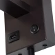 GloboStar® ROULETTE-S 61384 Μοντέρνο Φωτιστικό Τοίχου - Απλίκα Ξενοδοχείου Bed Side LED 3W 360lm & 1 x E27 36° & 360° AC 220-240V - Reading Up/Down Light - Φορτιστής USB 3A - Μ17 x Π20 x Υ37cm - Φυσικό Λευκό 4500K - Καφέ με Μπεζ Καπέλο - Σετ 2 Τεμ