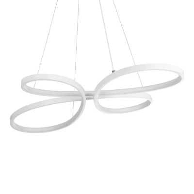 Λευκό μοντέρνο κρεμαστό φωτιστικό BUTTERFLY LED CCT 75W 8400lm AC 220-240V με γωνία θέασης 300° και ρύθμιση φωτισμού μέσω τηλεχειριστηρίου