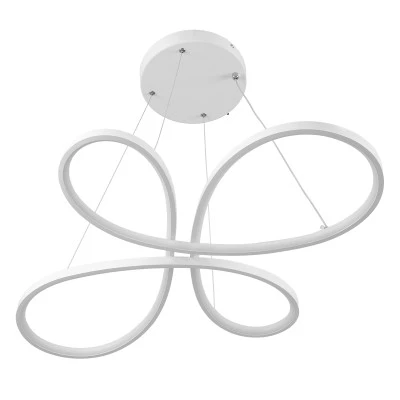 Λευκό μοντέρνο κρεμαστό φωτιστικό BUTTERFLY LED CCT 75W 8400lm AC 220-240V με γωνία θέασης 300° και ρύθμιση φωτισμού μέσω τηλεχειριστηρίου
