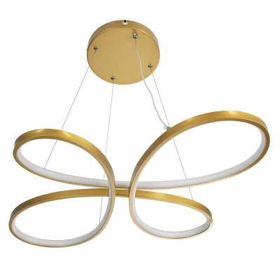 Χρυσό φωτιστικό αλουμινίου BUTTERFLY LED κρεμαστής τοποθέτησης CCT 75W 8400lm με δέσμη 300° AC 220-240V και δυνατότητα ρύθμισης φωτισμού με τηλεχειριστήριο