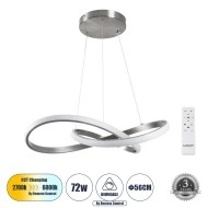 Κρεμαστό Φωτιστικό Design LED DEXTER CCT 72W 8064lm 300° AC 220-240V - Εναλλαγή Φωτισμού μέσω Τηλεχειριστηρίου All In One - Νίκελ Ασημί Βούρτσας Κρεμαστό Φωτιστικό Design LED DEXTER CCT 72W 8064lm 300° AC 220-240V - Εναλλαγή Φωτισμού μέσω Τηλεχειριστηρίου All In One - Νίκελ Ασημί Βούρτσας
