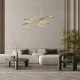 Χρυσό φωτιστικό αλουμινίου BUTTERFLY LED κρεμαστής τοποθέτησης CCT 75W 8400lm με δέσμη 300° AC 220-240V και δυνατότητα ρύθμισης φωτισμού με τηλεχειριστήριο