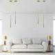 GloboStar® TEARS 61310 Κρεμαστό Φωτιστικό Οροφής Design LED CCT 3W 330lm 180° AC 220-240V - Εναλλαγή Φωτισμού μέσω Διακόπτη On/Off All In One Ψυχρό 6000k+Φυσικό 4500k+Θερμό 2700k Φ3.2 x Υ51.5cm - Χρυσό Βούρτσας - 3 Years Warranty
