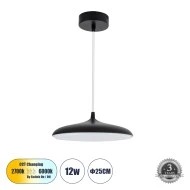 Κρεμαστή Πλαφονιέρα Οροφής LED BARON CCT 12W 1440lm 120° AC 220-240V - Εναλλαγή Φωτισμού μέσω Διακόπτη On/Off All In One  - Μαύρο