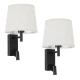 Μοντέρνα επιτοίχια απλίκα reading light kelvo® ROULETTE-R με φορτιστή USB 3A και ντουί E27 LED 3W 360lm φυσικό λευκό 4500K μαύρο & μπεζ 22x23.5x37cm σετ 2 τεμαχίων