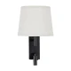 Μοντέρνα επιτοίχια απλίκα reading light kelvo® ROULETTE-R με φορτιστή USB 3A και ντουί E27 LED 3W 360lm φυσικό λευκό 4500K μαύρο & μπεζ 22x23.5x37cm σετ 2 τεμαχίων