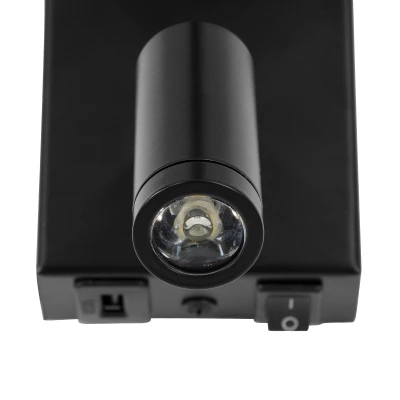 Μοντέρνα επιτοίχια απλίκα reading light kelvo® ROULETTE-R με φορτιστή USB 3A και ντουί E27 LED 3W 360lm φυσικό λευκό 4500K μαύρο & μπεζ 22x23.5x37cm σετ 2 τεμαχίων