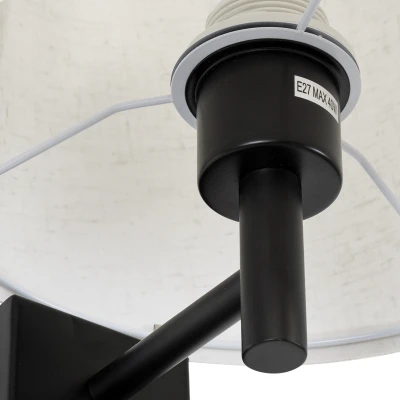 Μοντέρνα επιτοίχια απλίκα reading light kelvo® ROULETTE-R με φορτιστή USB 3A και ντουί E27 LED 3W 360lm φυσικό λευκό 4500K μαύρο & μπεζ 22x23.5x37cm σετ 2 τεμαχίων