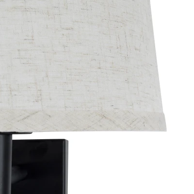Μοντέρνα επιτοίχια απλίκα reading light kelvo® ROULETTE-R με φορτιστή USB 3A και ντουί E27 LED 3W 360lm φυσικό λευκό 4500K μαύρο & μπεζ 22x23.5x37cm σετ 2 τεμαχίων