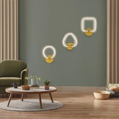 Μοντέρνο φωτιστικό τοίχου - απλίκα LED kelvo® ELIZA 8W 960lm 360° AC 220-240V IP20 ρυθμιζόμενο λευκό CCT με εναλλαγή χρωμάτων 2700K/4500K/6000K χρυσό 22x5x28.5cm